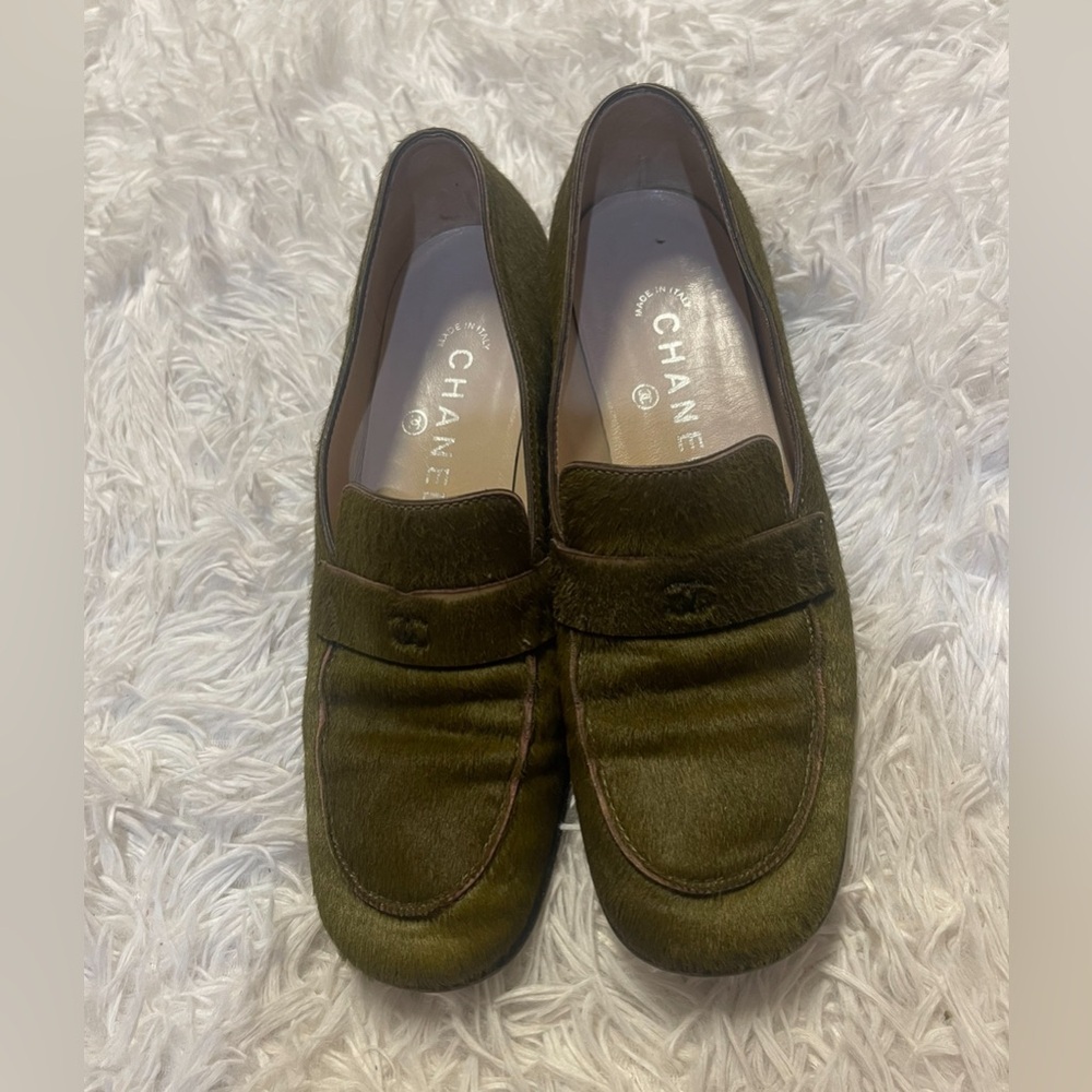 CHANEL Vintage Calf Hair Loafers
